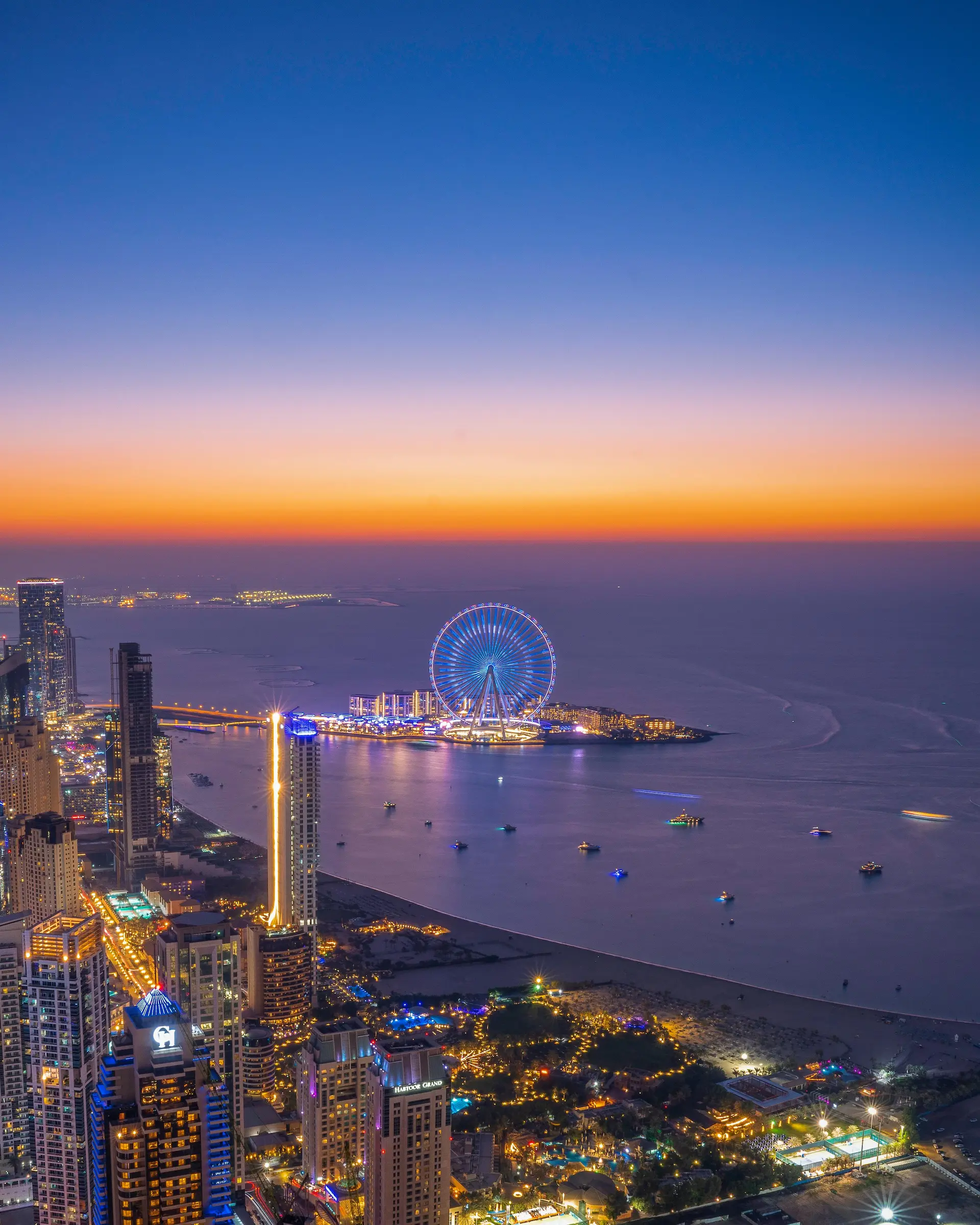 Dubai skyline and luxury waterfront property investment